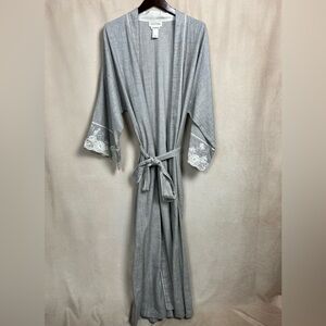 Vintage Natori by Neiman Marcus Grey Cotton Robe